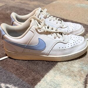 Nike Court Vision White and Light Blue Sneakers size 8.5